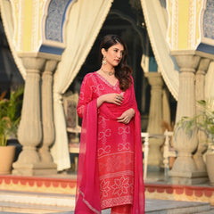Bandhani Printed Dresses Set with Dupatta