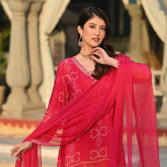 Bandhani Printed Dresses Set with Dupatta