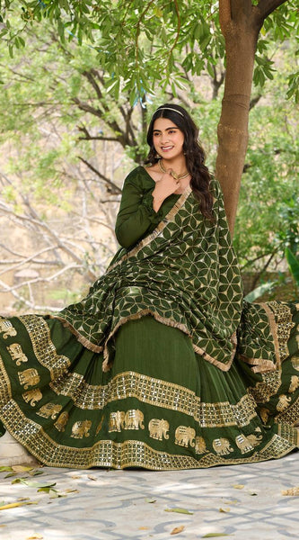 Embroidered Georgette Stitched Lehenga