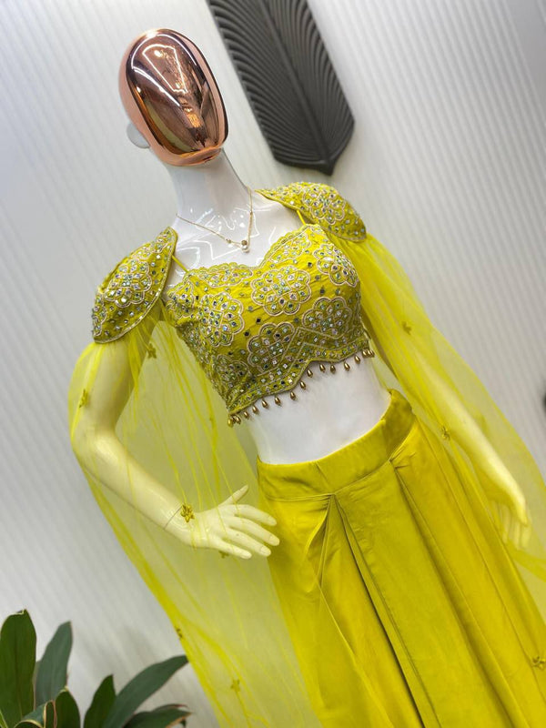 Dhoti with Tube Blouse & Shrug Indo Western