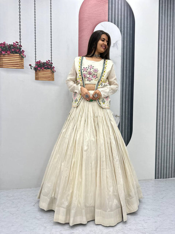 Ivory Shimmer Indo Western