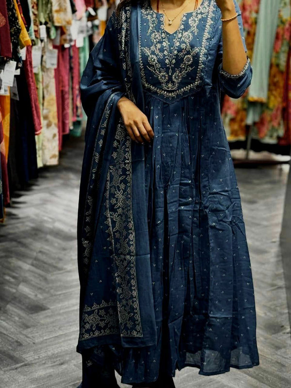Anarkali Kurta Dresses with Malmal Dupatta