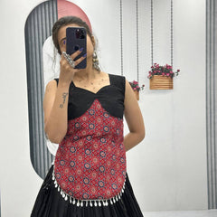 Ajrakh Print Festive Lehenga