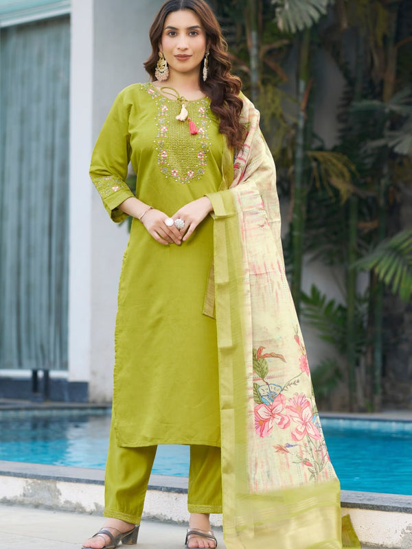 Embroidered Viscose Silk Dresses