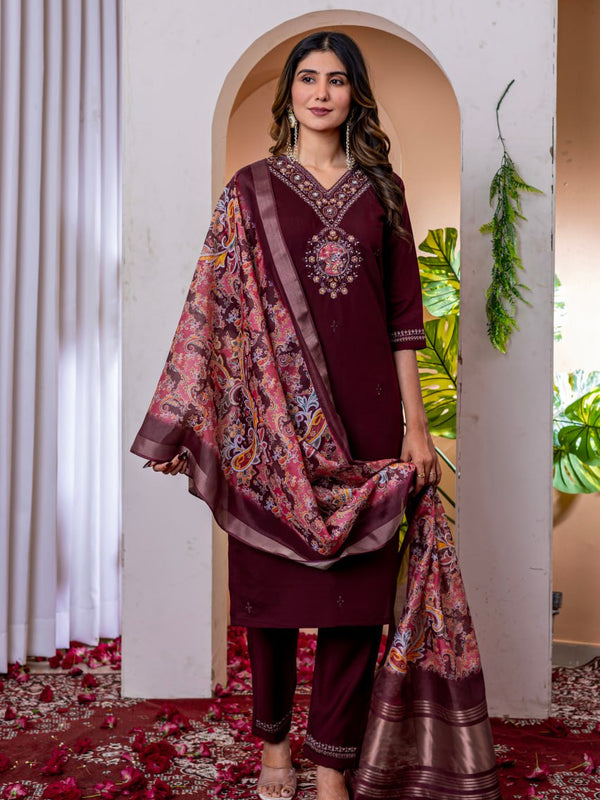Marina Viscose Silk Embroidered Dresses