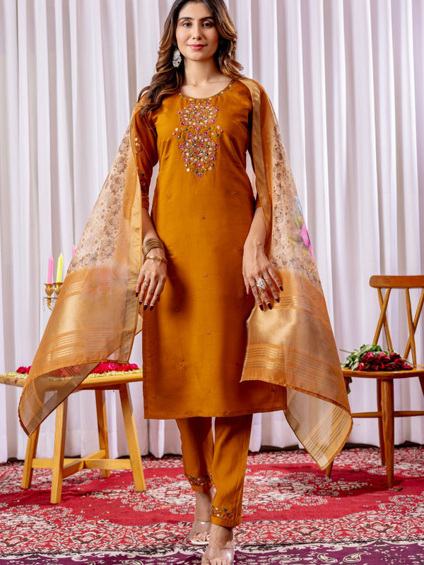 Viscose Silk Embroidered Dresses