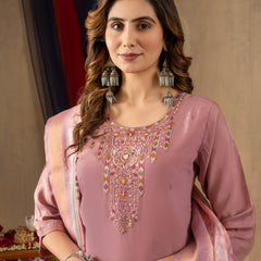Shimmer Gold Silk Embroidered Dresses