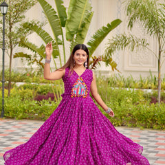 Real Mirror & Lace Work Lehenga