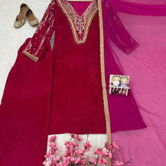 Elegant Velvet Embroidered Dresses