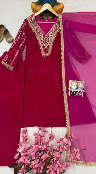 Elegant Velvet Embroidered Dresses