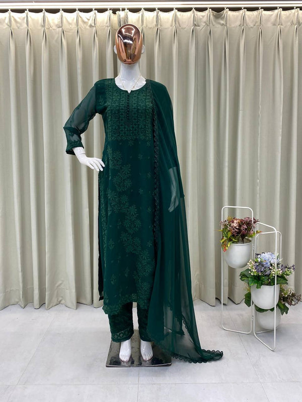 Georgette Kurti Pant Dupatta Dresses