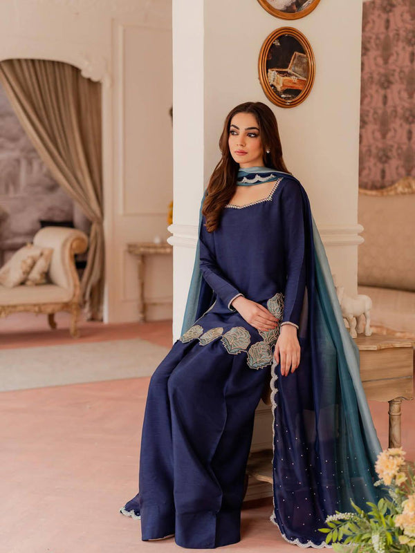 Chinon Silk Kurti with Farshi Salwar Set
