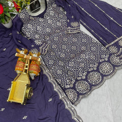 Sequence Embroidery Work Lehenga