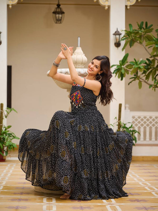 Navratri Special Gamathi Work Lehenga
