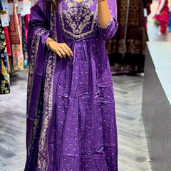Anarkali Kurta Dresses with Malmal Dupatta