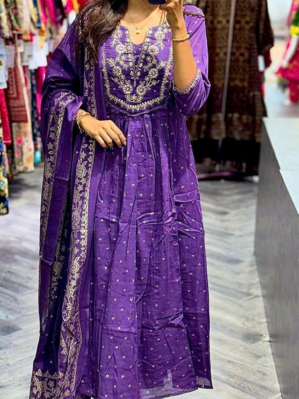 Anarkali Kurta Dresses with Malmal Dupatta