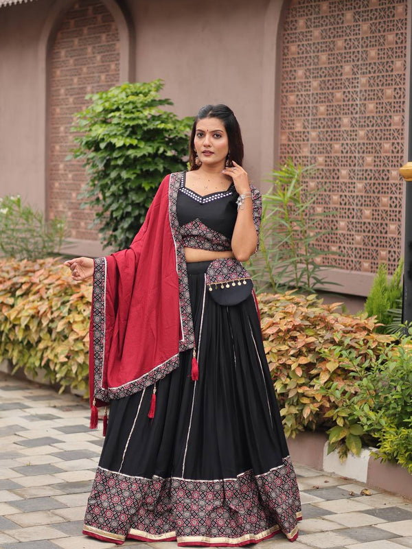 Ajrakh Print Lehenga