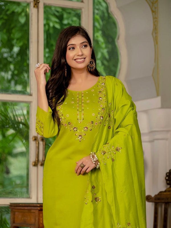 Embroidered Marina Silk Dresses