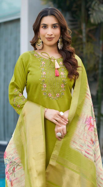 Embroidered Viscose Silk Dresses