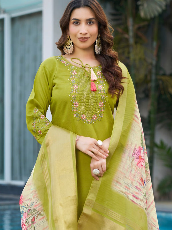Embroidered Viscose Silk Dresses