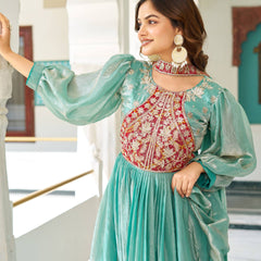 Silk Embroidered Long Lehenga