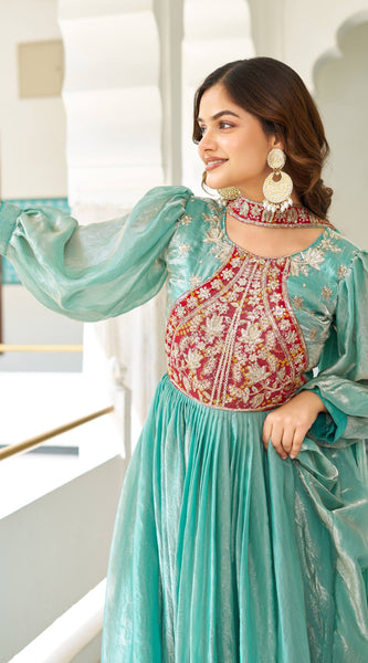 Silk Embroidered Long Lehenga