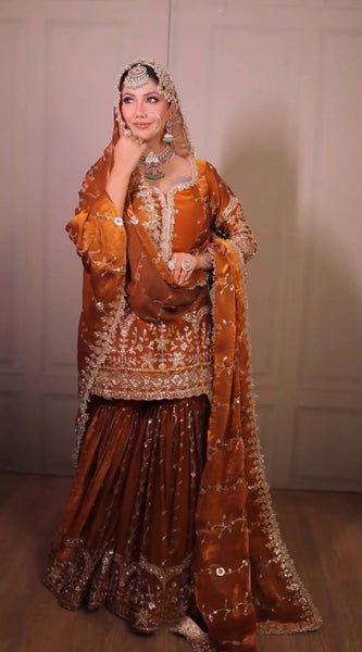 Premium Fendy Silk Heavy Embroidery Indo Western