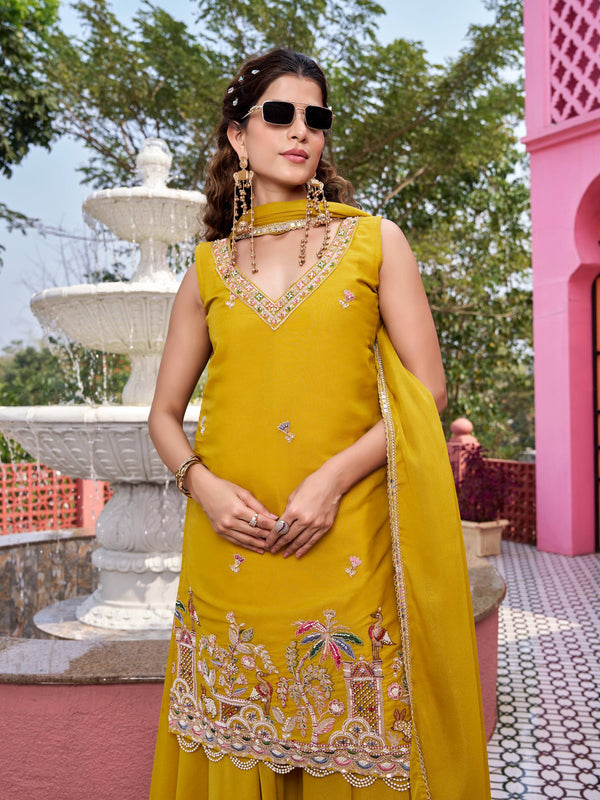 Haldi Special Designer Indo Western Plazzo