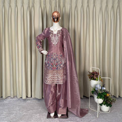 Embroidered Top with Salwar & Dupatta Dresses