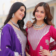 Elephant Motif Flared Lehenga