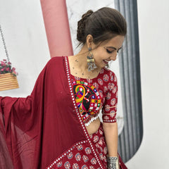 Pure Cotton Gamathi Work Lehenga