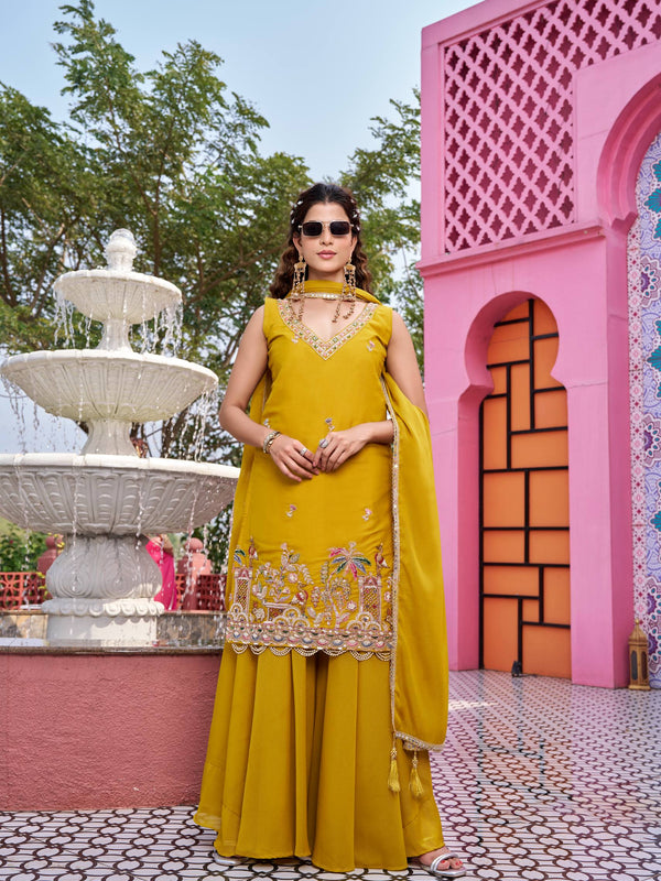 Haldi Special Designer Indo Western Plazzo