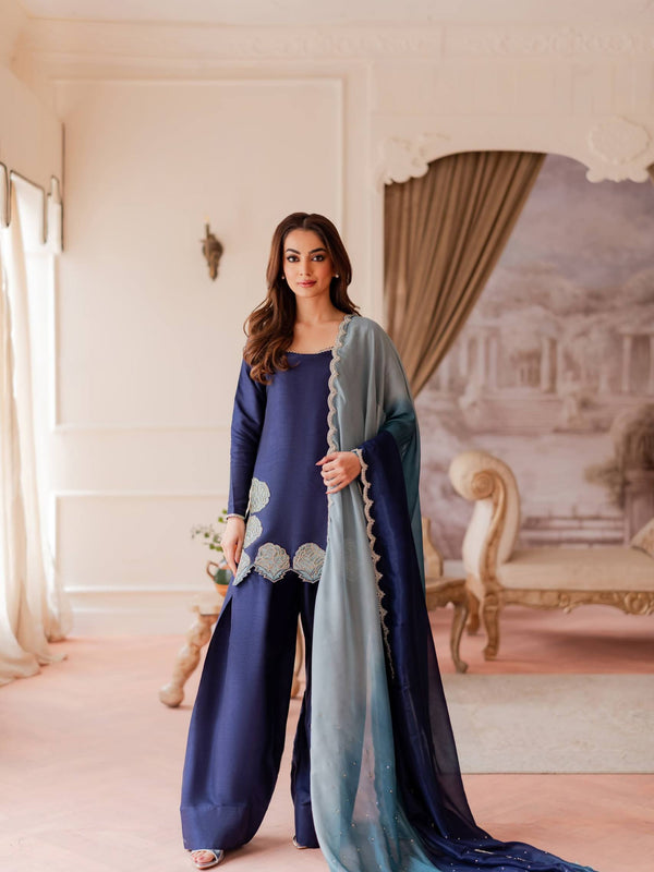 Chinon Silk Kurti with Farshi Salwar Set