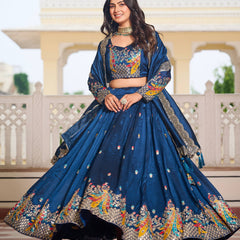 Heavy Embroidered Vichitra Lehenga