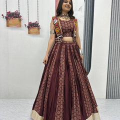 Ajrakh Print Cotton Lehenga With Jacket