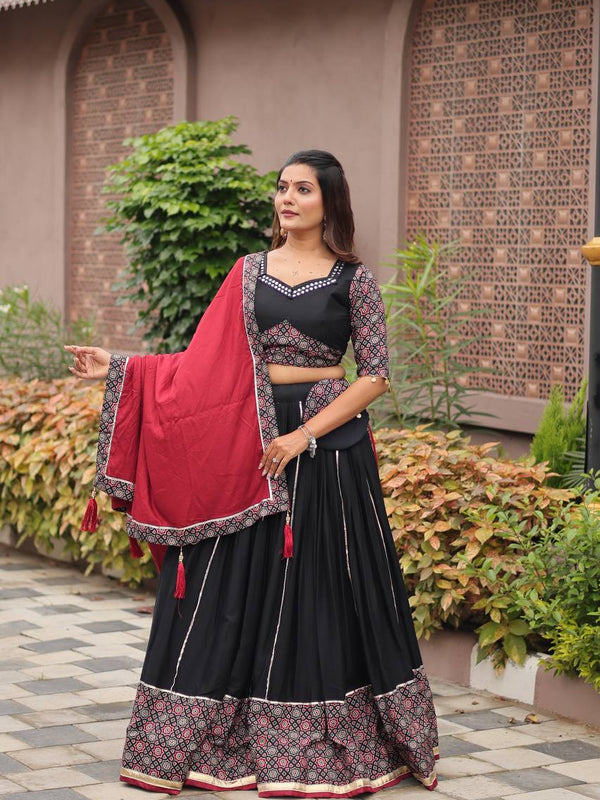 Ajrakh Print Lehenga