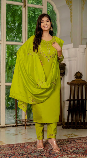 Embroidered Marina Silk Dresses