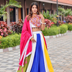Pure Cotton Mirror Work Lehenga