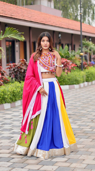 Pure Cotton Mirror Work Lehenga