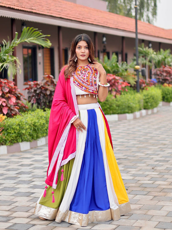 Pure Cotton Mirror Work Lehenga