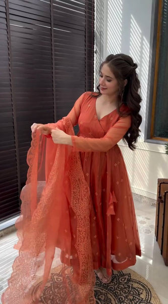 Embroidered Georgette Lehenga
