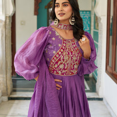 Silk Embroidered Long Lehenga