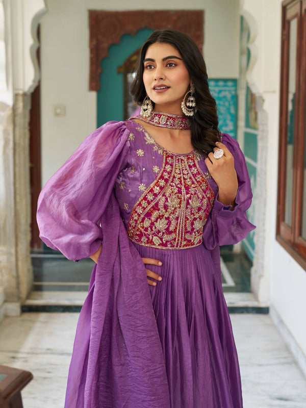 Silk Embroidered Long Lehenga