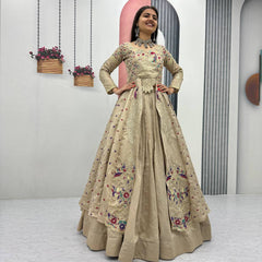 Vichitra Crop Top with Shrug Lehenga