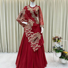 Stylish Blouse & Shrug Lehenga
