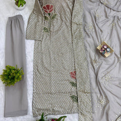 Twill Sequins Kurti, Dupatta & Pent Dresses