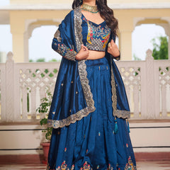 Heavy Embroidered Vichitra Lehenga