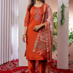 Viscose Silk Embroidered Dresses