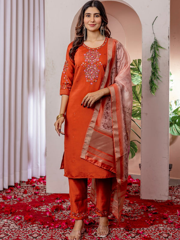 Viscose Silk Embroidered Dresses