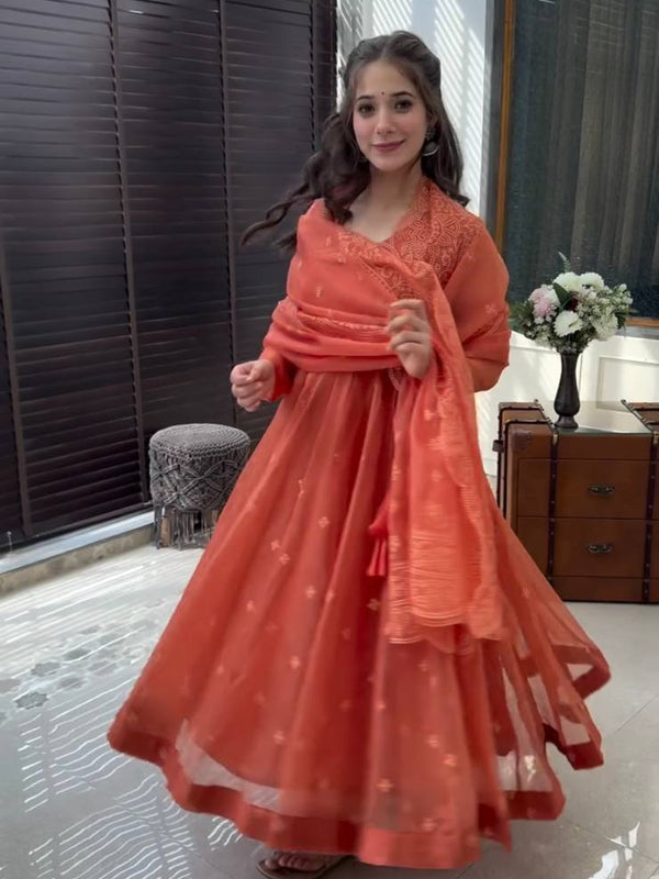 Embroidered Georgette Lehenga